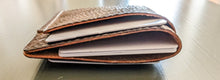 Load image into Gallery viewer, Brown Metta Catharina Textured Horse Strip 3 Pocket Wallet
