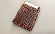 Load image into Gallery viewer, Brown Metta Catharina Textured Horse Strip 3 Pocket Wallet
