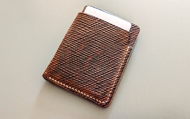 Brown Metta Catharina Textured Horse Strip 3 Pocket Wallet