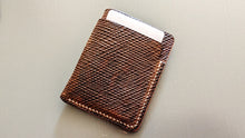 Load image into Gallery viewer, Brown Metta Catharina Textured Horse Strip 3 Pocket Wallet
