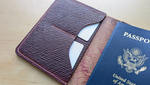 Load image into Gallery viewer, Exclusive Burgundy &quot;Metta Catharina&quot; Textured Shell Cordovan Passport Cover

