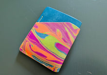 Load image into Gallery viewer, Hand Marbled and Sky Blue Italian Leather Slim Wallet

