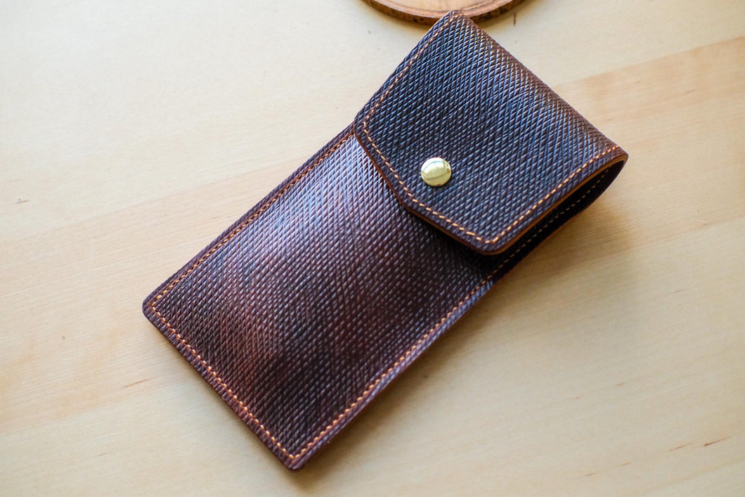 Handmade Brown Metta Catherina Shell Cordovan Pen/Pencil Case