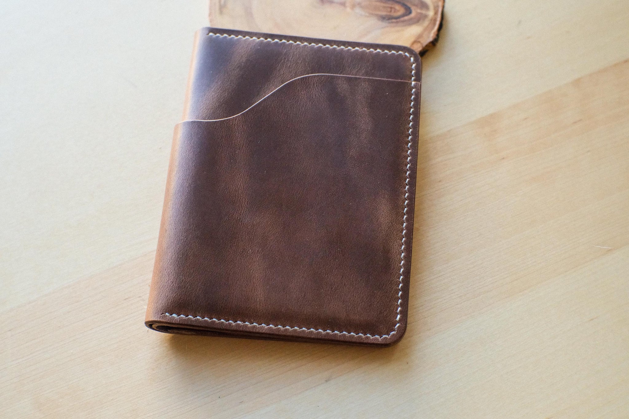 HORWEEN CHROMEXCEL 茶芯　Long Wallet Horween Natural Chromexcel Travel Wallet #101 – JHM Wood and