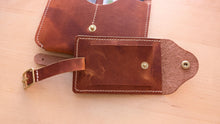 Load image into Gallery viewer, Hand Sewn and Handmade London Tan Leather Luggage Tag/ID
