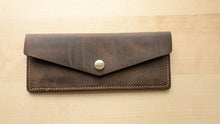 Load image into Gallery viewer, Crazyhorse Pull up leather Snap Wallet
