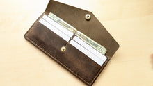 Load image into Gallery viewer, Crazyhorse Pull up leather Snap Wallet
