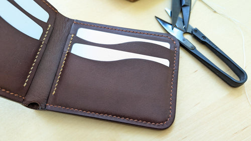 Hand Sewn Dark Brown Badalassi Carlo Italian Leather Bifold Wallet