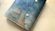 Load image into Gallery viewer, Marbled Blue Horse Leather A5 Leather notebook Cover
