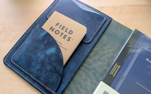 Load image into Gallery viewer, Marbled Blue Horse Leather A5 Leather notebook Cover
