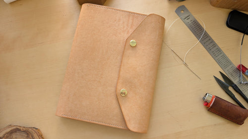 Natural Badalassi Carlo A5 Leather Notebook Cover