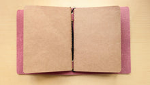 Load image into Gallery viewer, Your choice of style Handmade Tri/Bifold Travel Notebooks in Italian Pink Badalassi Carlo Vegetable Tanned Leather.
