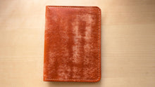 Load image into Gallery viewer, Amalfi Collection: Italian Leather passport covers in Sea Blue, Orange, and Sea Rose
