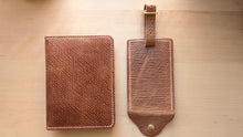 Load image into Gallery viewer, Gifts for the Traveler: Natural Metta Catharina Textured Shell Cordovan Passport Cover and Matching Luggage Tag
