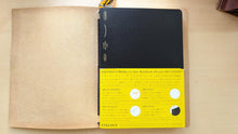 Load image into Gallery viewer, Gifts for the Writer: Handmade Golden Italian Leather A5 Travel Notebook with 1yr Stalogy Notebook series.
