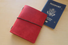 Load image into Gallery viewer, Your choice of style Handmade Tri/Bifold Travel Notebooks in Italian Red Badalassi Carlo Vegetable Tanned Leather.
