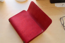 Load image into Gallery viewer, Your choice of style Handmade Tri/Bifold Travel Notebooks in Italian Red Badalassi Carlo Vegetable Tanned Leather.

