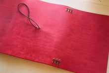 Load image into Gallery viewer, Your choice of style Handmade Tri/Bifold Travel Notebooks in Italian Red Badalassi Carlo Vegetable Tanned Leather.
