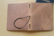 Load image into Gallery viewer, Handmade Vintage Leather Travel Notebooks: A5 Trifold/Bifold, Passport, and Field Notes Size

