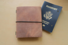 Load image into Gallery viewer, Handmade Vintage Leather Travel Notebooks: A5 Trifold/Bifold, Passport, and Field Notes Size
