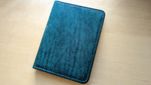 Load image into Gallery viewer, Amalfi Collection: Italian Leather passport covers in Sea Blue, Orange, and Sea Rose
