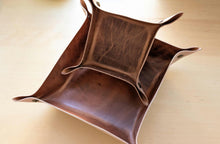 Load image into Gallery viewer, American harness leather catch all/valet tray set
