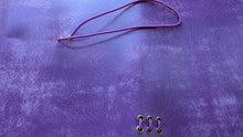 Load image into Gallery viewer, Handmade A5 Trifold Travel Notebook with inside pocket in Purple Italian Vegetable Tanned Leather.
