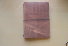 Load image into Gallery viewer, Handmade Vintage Leather Travel Notebooks: A5 Trifold/Bifold, Passport, and Field Notes Size
