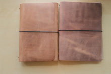 Load image into Gallery viewer, Handmade Vintage Leather Travel Notebooks: A5 Trifold/Bifold, Passport, and Field Notes Size
