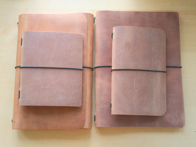 Handmade Vintage Leather Travel Notebooks: A5 Trifold/Bifold, Passport, and Field Notes Size