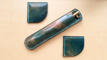 Load image into Gallery viewer, Rocado Turquoise Marbled Shell Cordovan Pen Slip and Bookmark Corner
