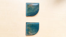 Load image into Gallery viewer, Rocado Turquoise Marbled Shell Cordovan Pen Slip and Bookmark Corner
