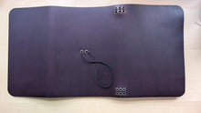 Load image into Gallery viewer, Handmade A5 Leather Travel Notebook in Violet Walpier Buttero
