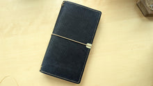 Load image into Gallery viewer, Handmade Midori/ travellers size Black Metta Catherina Leather travel notebook

