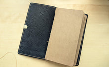 Load image into Gallery viewer, Handmade Midori/ travellers size Black Metta Catherina Leather travel notebook
