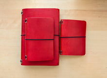 Load image into Gallery viewer, Red Buttero A5 Trifold and Bifold Pocket &amp; Passport Size Travel Journals
