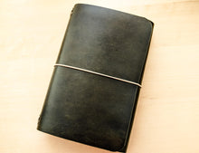 Load image into Gallery viewer, Olive Walpier Buttero Leather Travel Journal Covers, A5 Trifold, Pocket, Midori, and Passport Sizes
