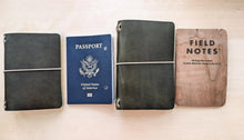 Load image into Gallery viewer, Olive Walpier Buttero Leather Travel Journal Covers, A5 Trifold, Pocket, Midori, and Passport Sizes

