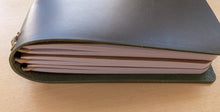 Load image into Gallery viewer, Olive Walpier Buttero Leather Travel Journal Covers, A5 Trifold, Pocket, Midori, and Passport Sizes
