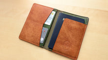 Load image into Gallery viewer, Handmade Green and Burt Orange Badalassi Carlo Italian Leather Passport and Papers Cover
