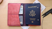 Load image into Gallery viewer, Violet and Pink Badalassi Carlo Italian Leather Passport and Papers Cover
