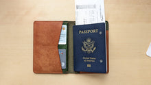 Load image into Gallery viewer, Handmade Green and Burt Orange Badalassi Carlo Italian Leather Passport and Papers Cover
