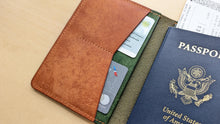 Load image into Gallery viewer, Handmade Green and Burt Orange Badalassi Carlo Italian Leather Passport and Papers Cover
