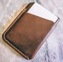 Load image into Gallery viewer, Horween Dublin Nut Brown 3 Pocket Slim Wallet
