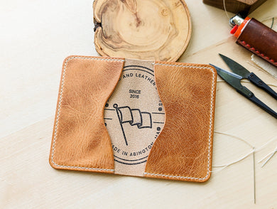 Signature Line: Badalassi Carlo Natural Waxy 2 Pocket Minimalist Card Wallet