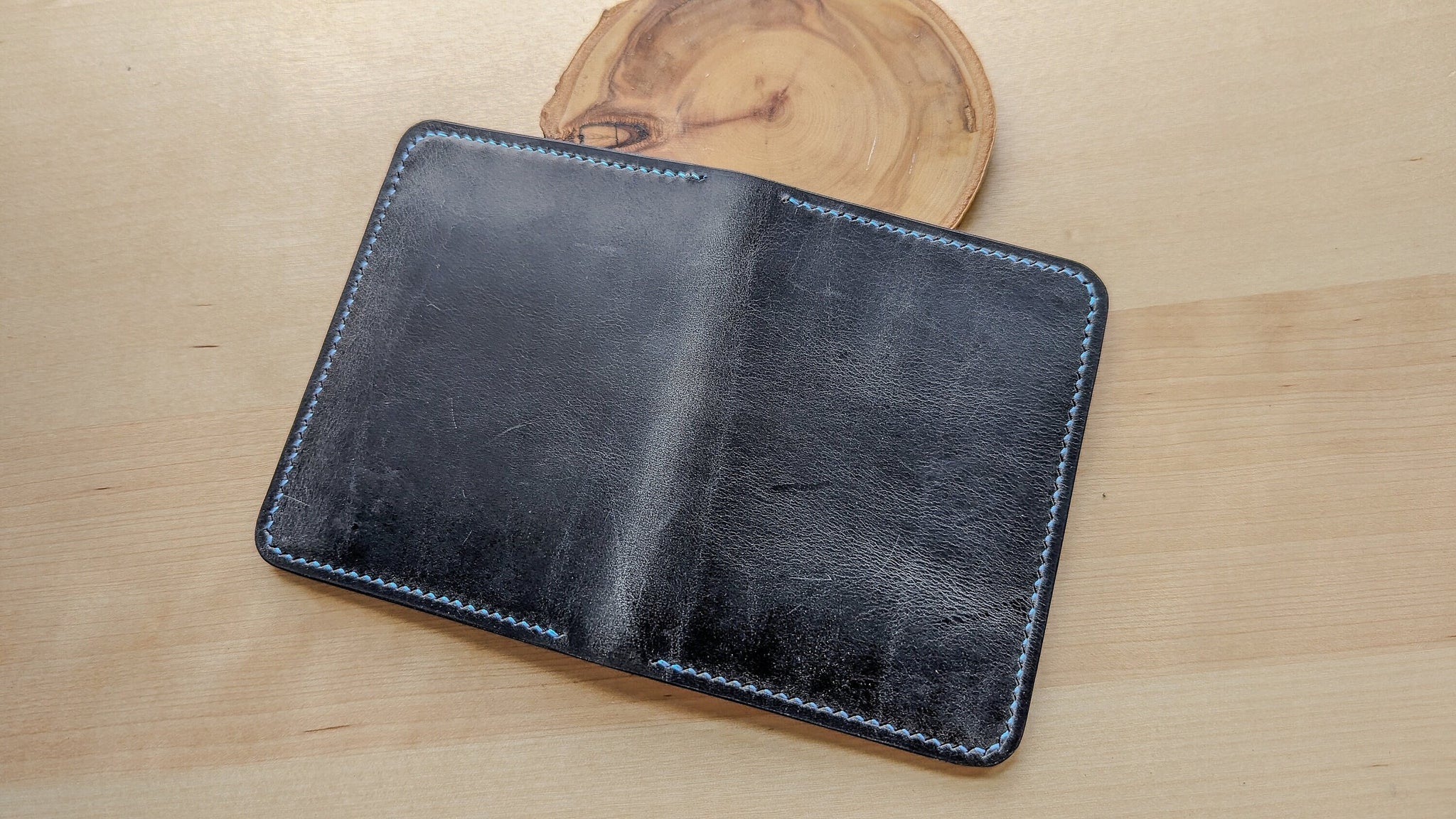 Rugged Vintage Black Italian Leather Vertical Wallet Jhm Wood And Crafts